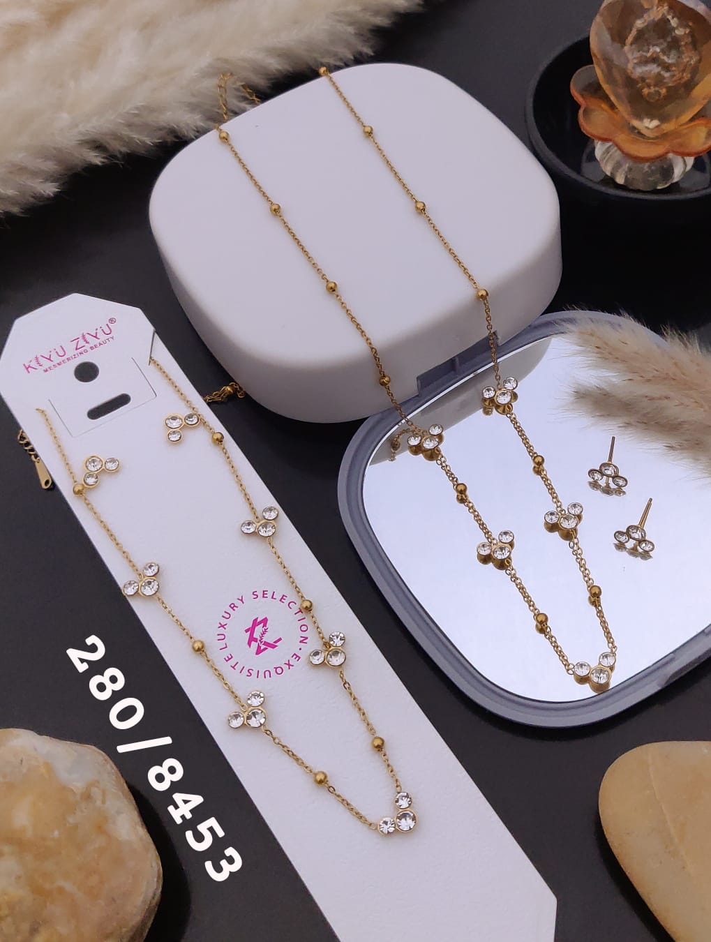 Luxury Minimal Crystal Necklace Combo Set