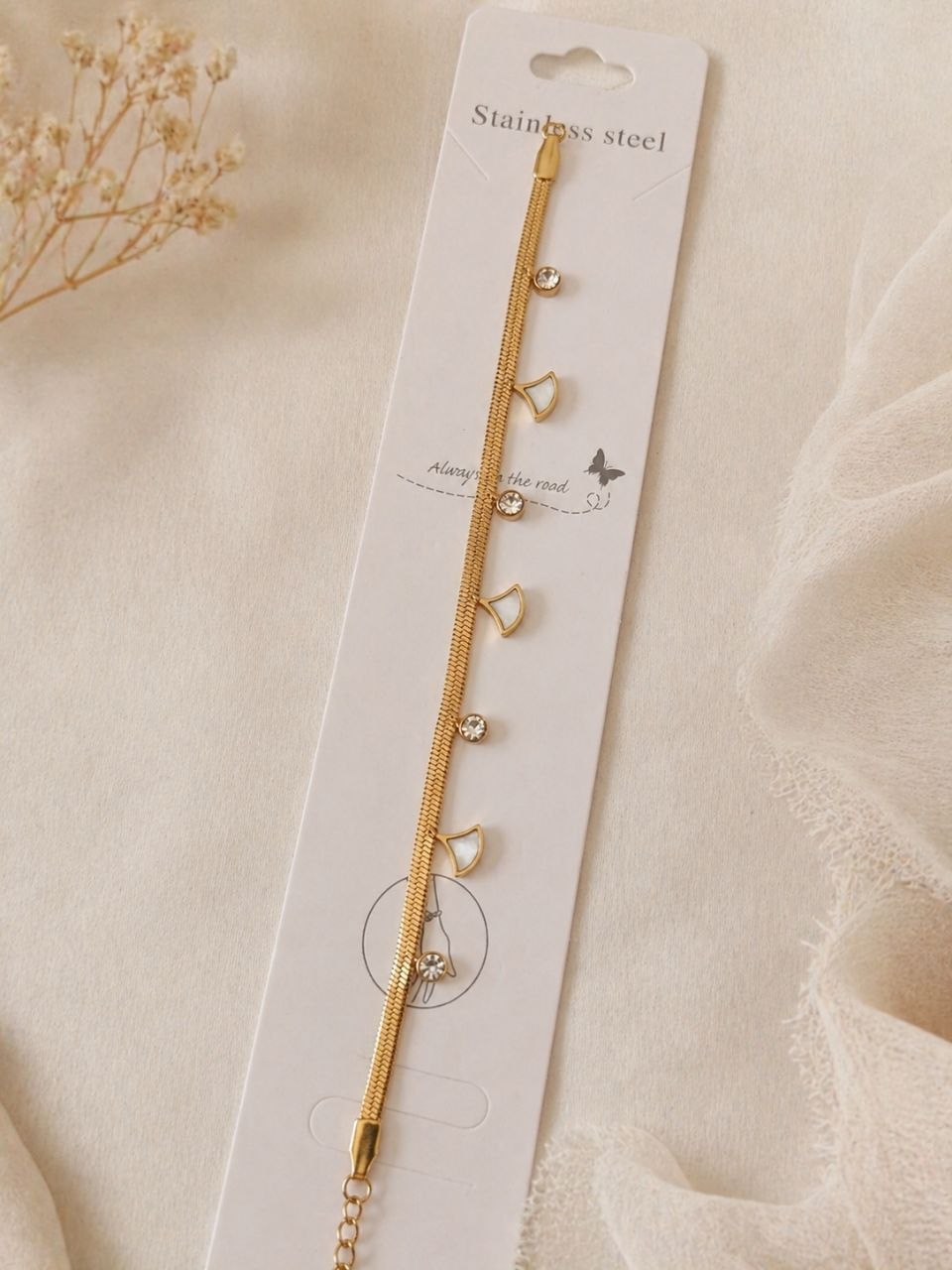 Elegant gold-tone stainless steel Adjustable Bracelet