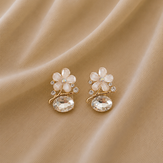 Korean Stone Flower Earring