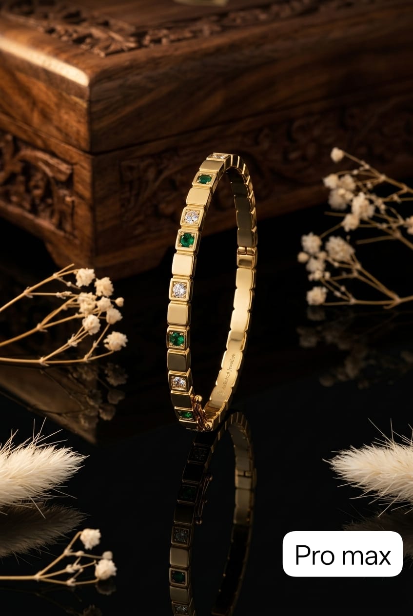 Anti tarnish green stone bracelet