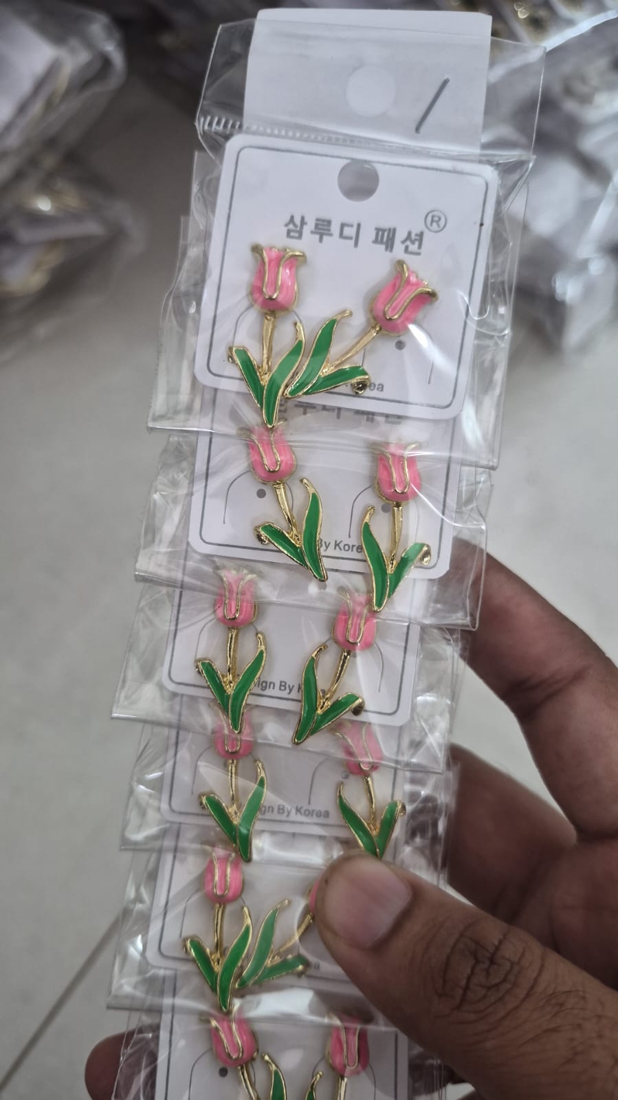 Pink Rose Stud Earrings