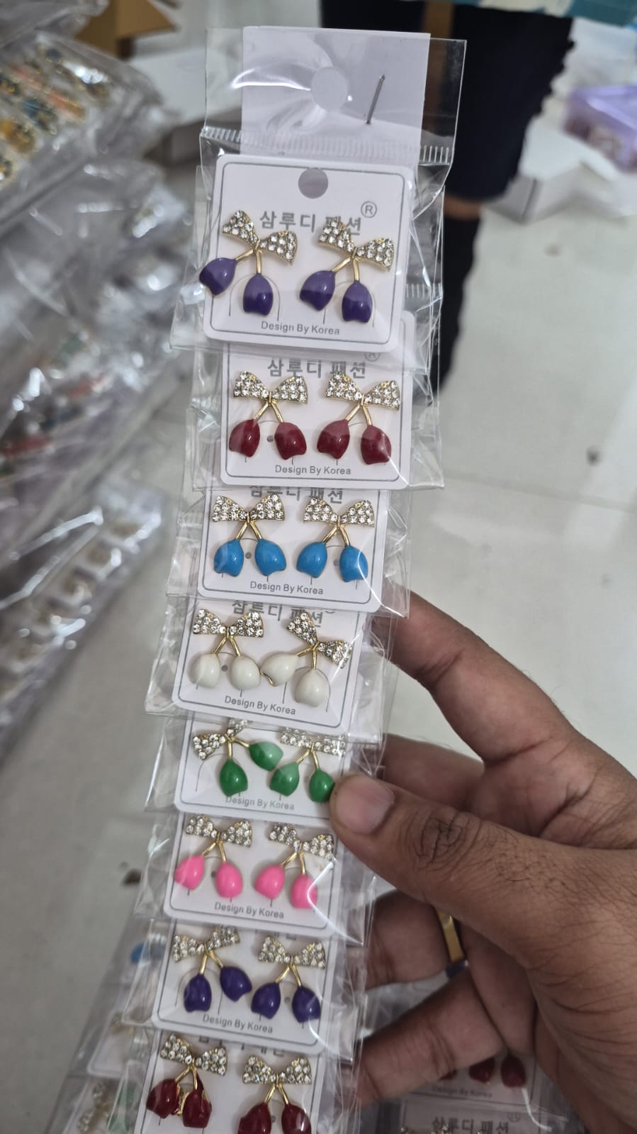 Korean bow earring for women