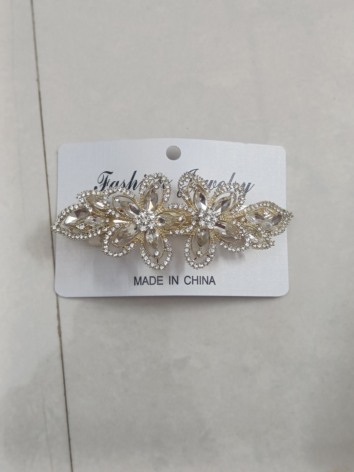 Crystal Floral Metal Hair Clip