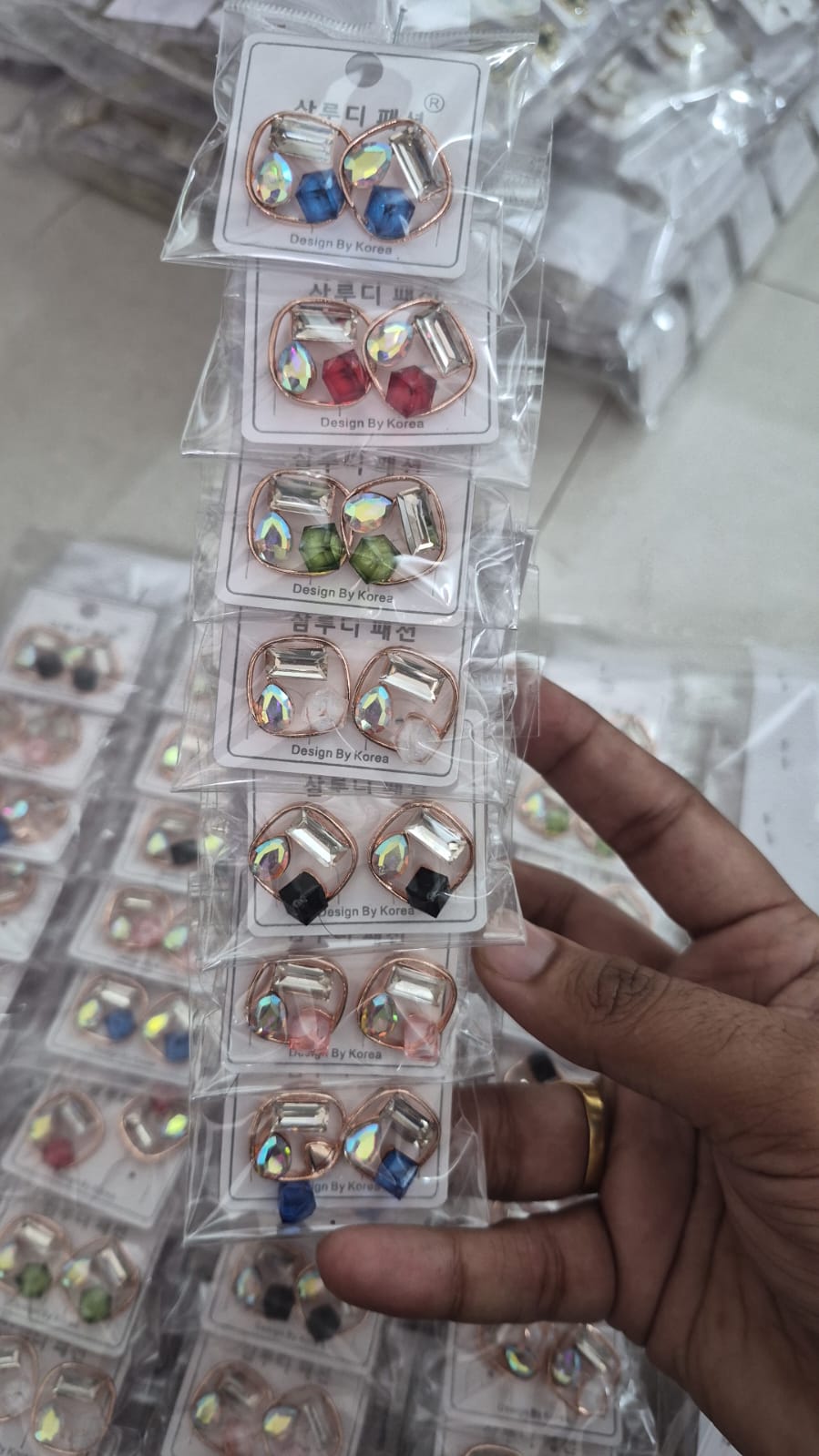 Geometric Square Water Droplets earrings