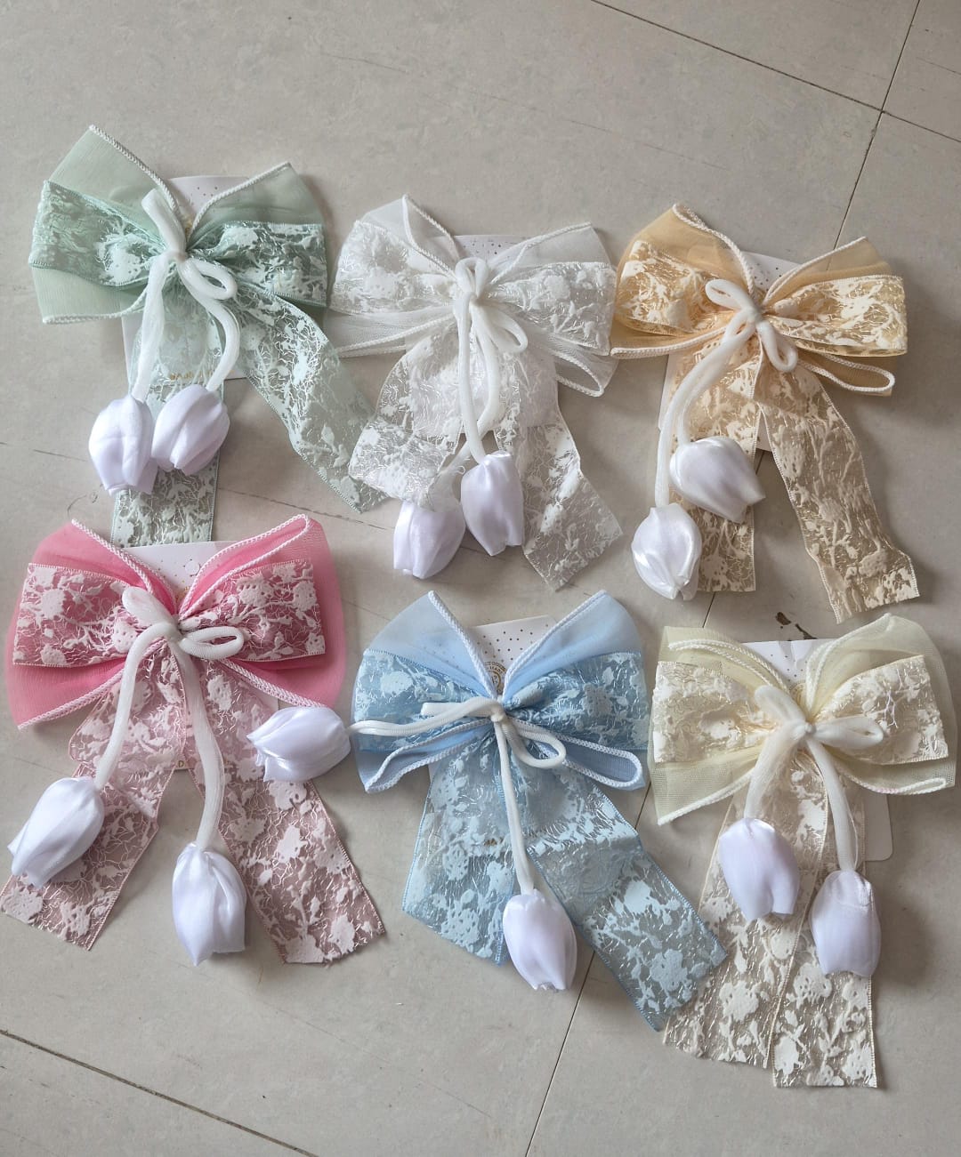 Set of 6 Premium tulip Bow