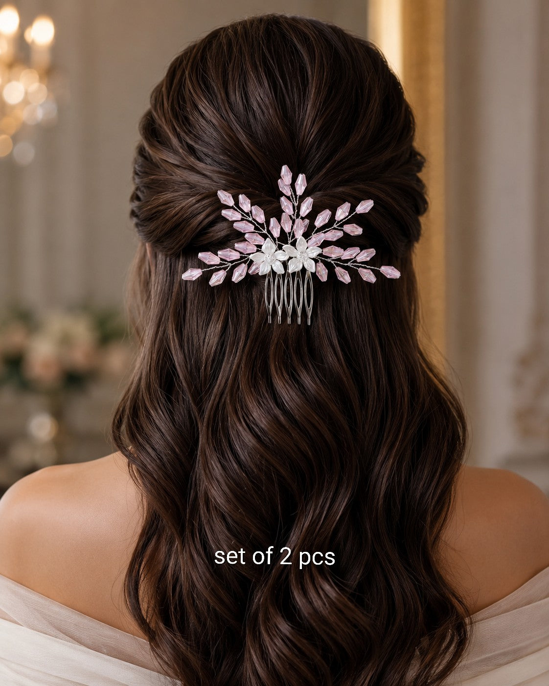 Set of 2 pcs Hair Brooch Comb