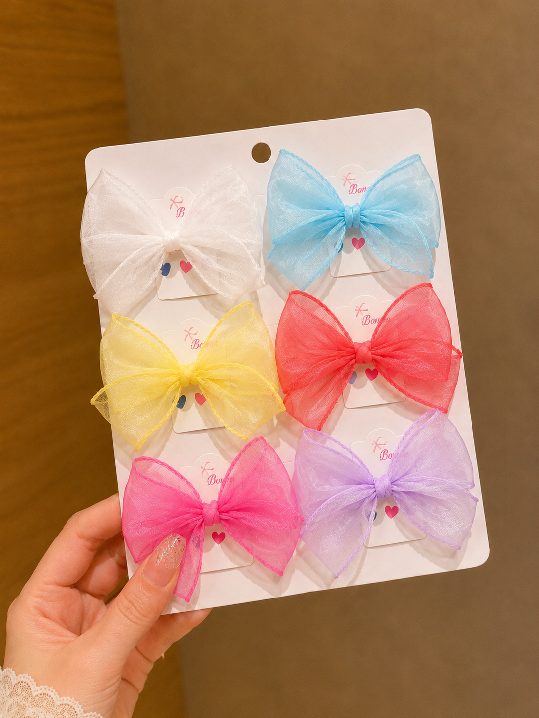 Hair bow clips set of 6