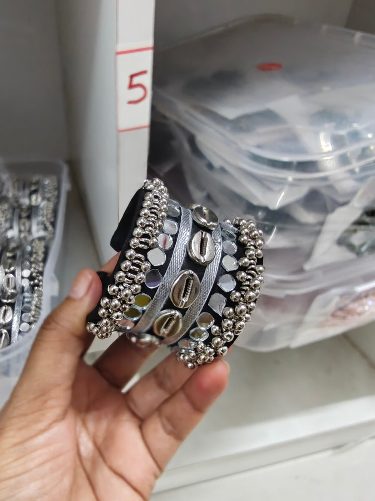 boho ethnic navratri cuff bracelet free size
