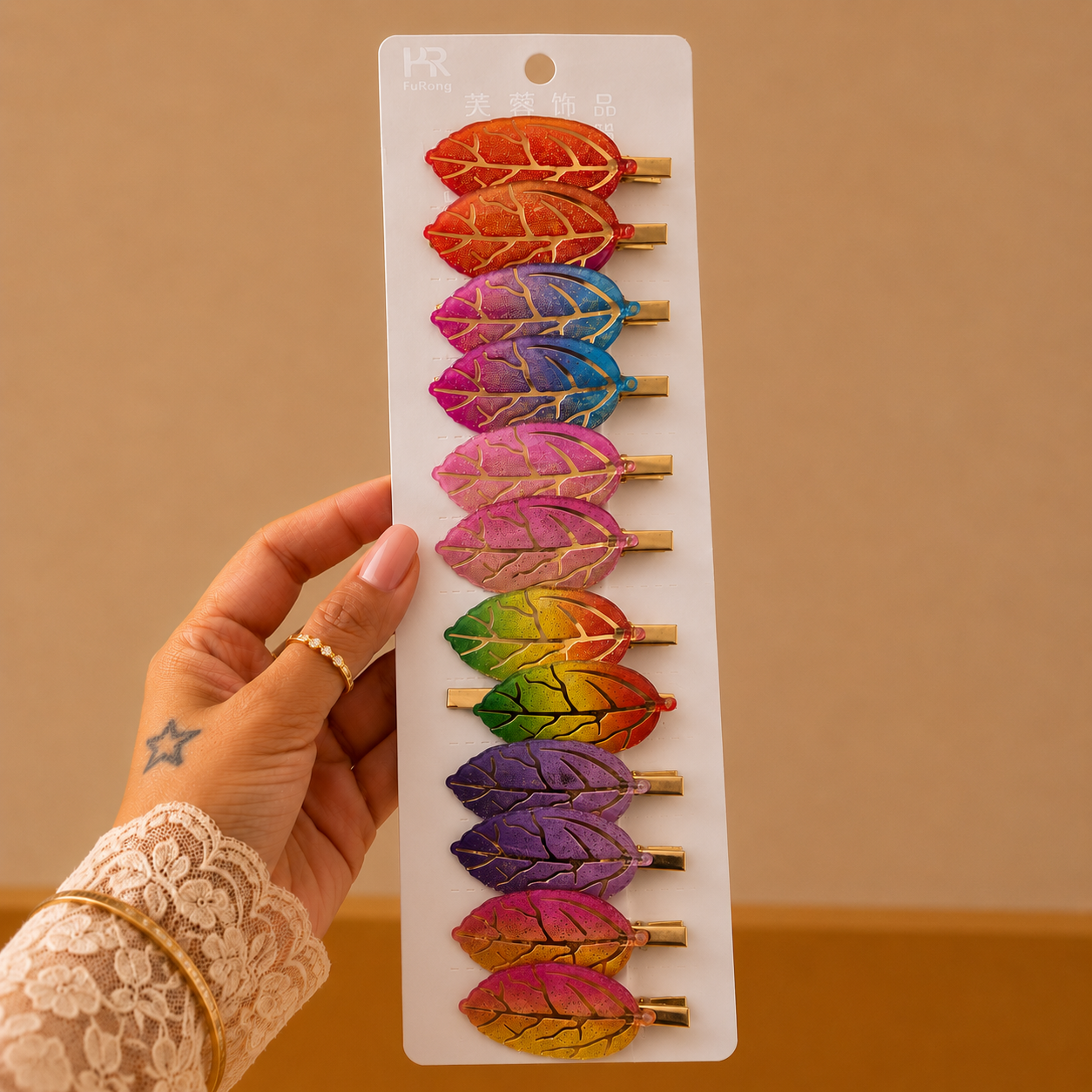 Set of 12 pcs korean leaf hair pin
