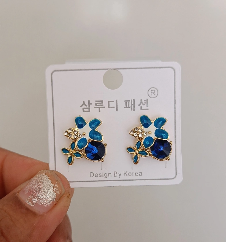 Korean flower earrings