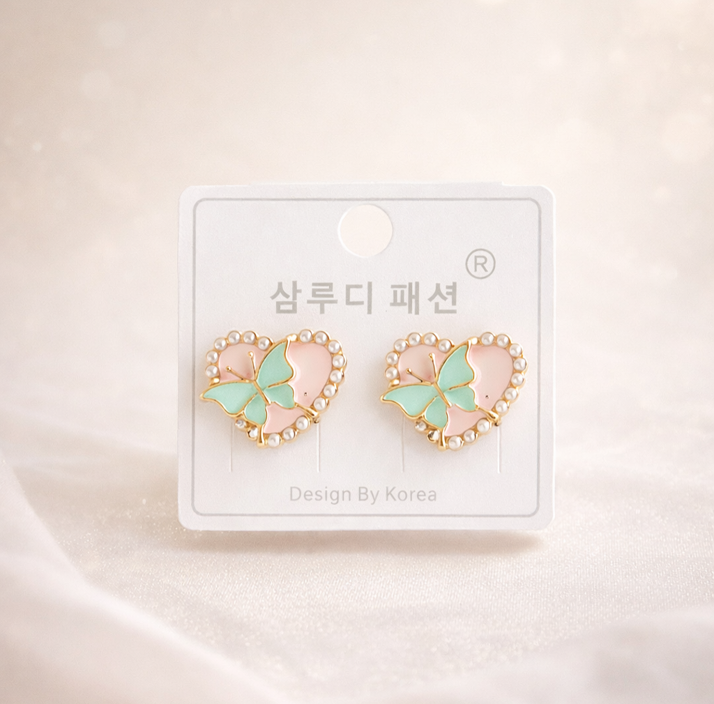 Heart shape Korean earring