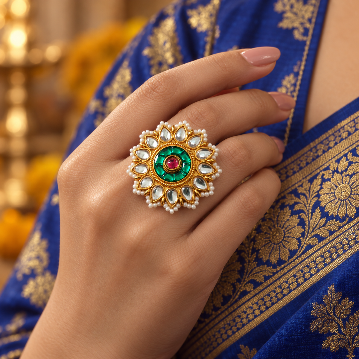 Kundan traditional ring