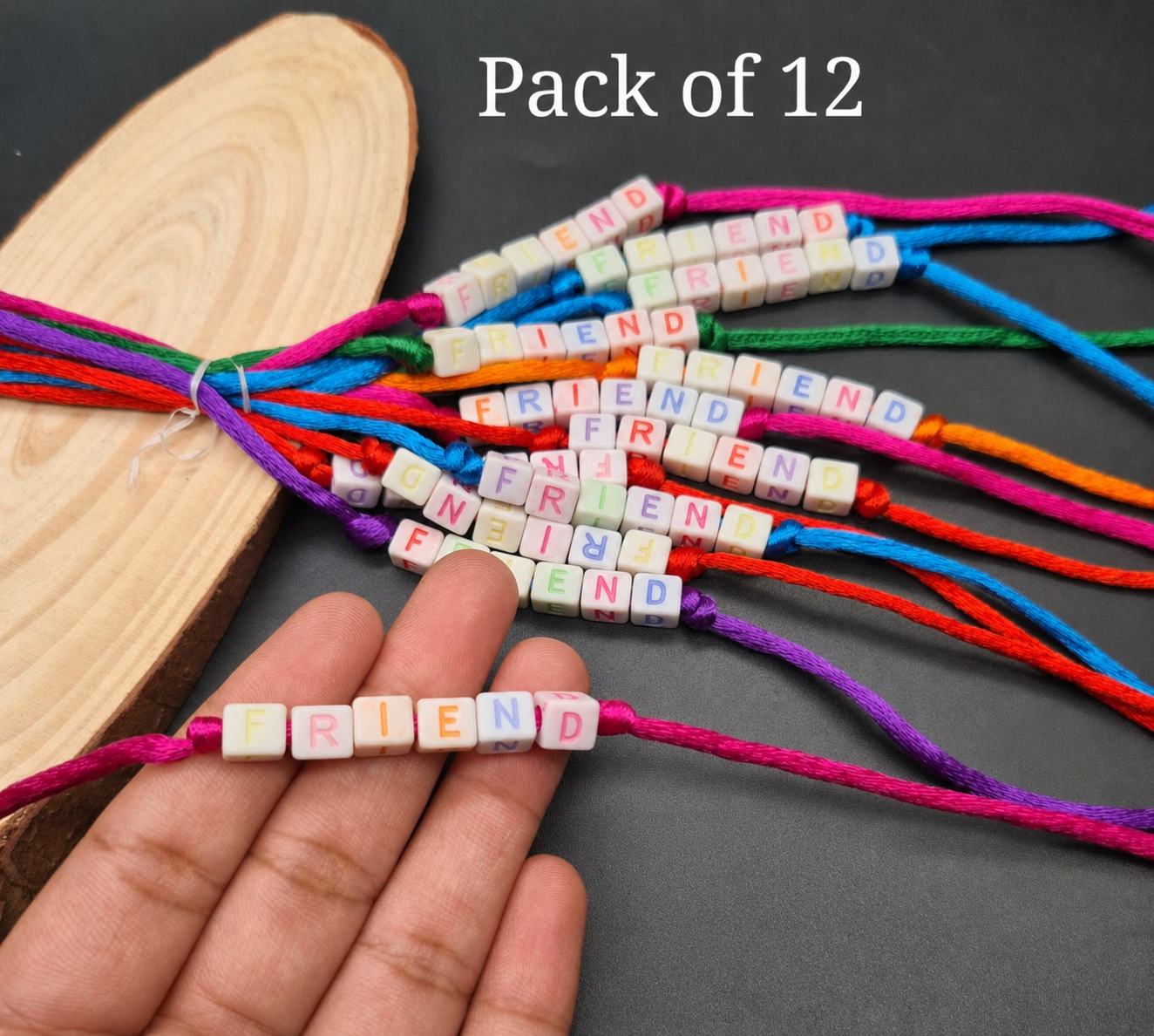 Set of 12 pcs multicolour friendship belt