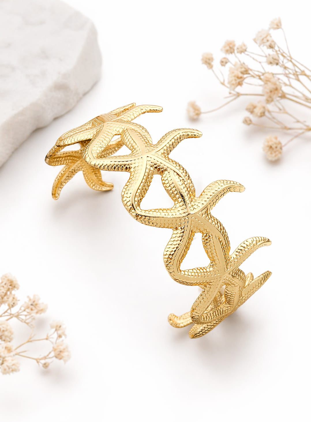 Premium Golden Starfish Adjustable Kada Bracelet