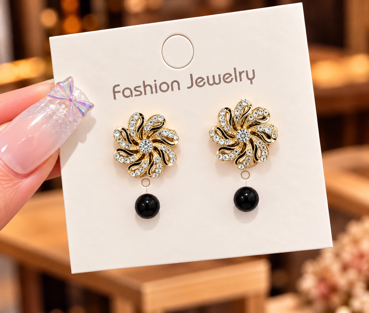 Set of 2 pair Korean golden plated flower earring studs