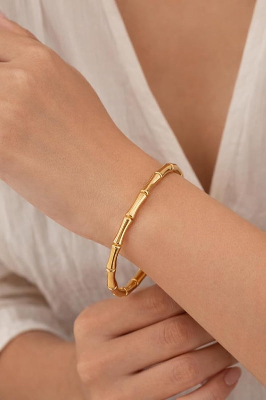 Anti Tarnish golden Bamboo Kada regular size