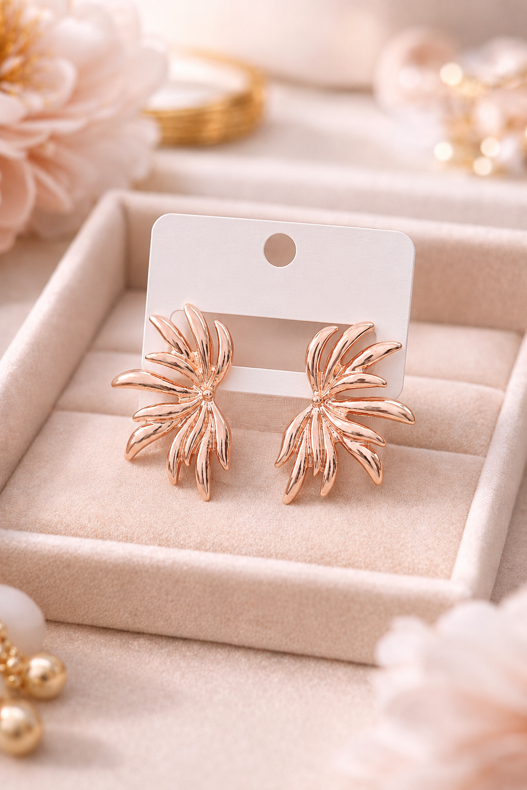 Korean Style Leaf Statement Earring