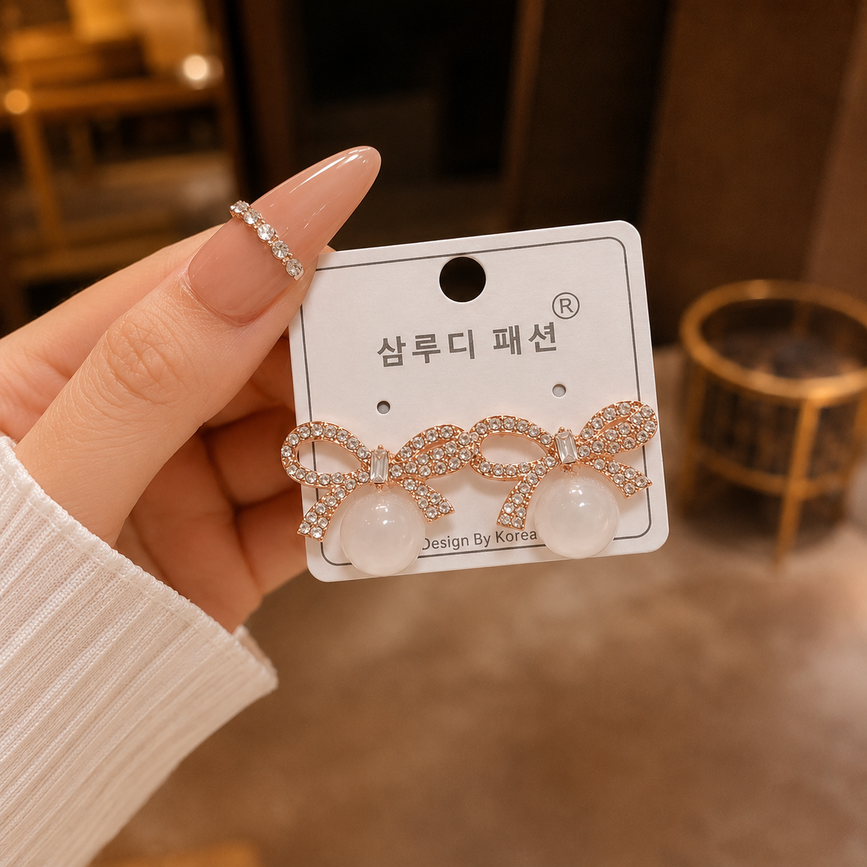 Korean Design Bow Earring