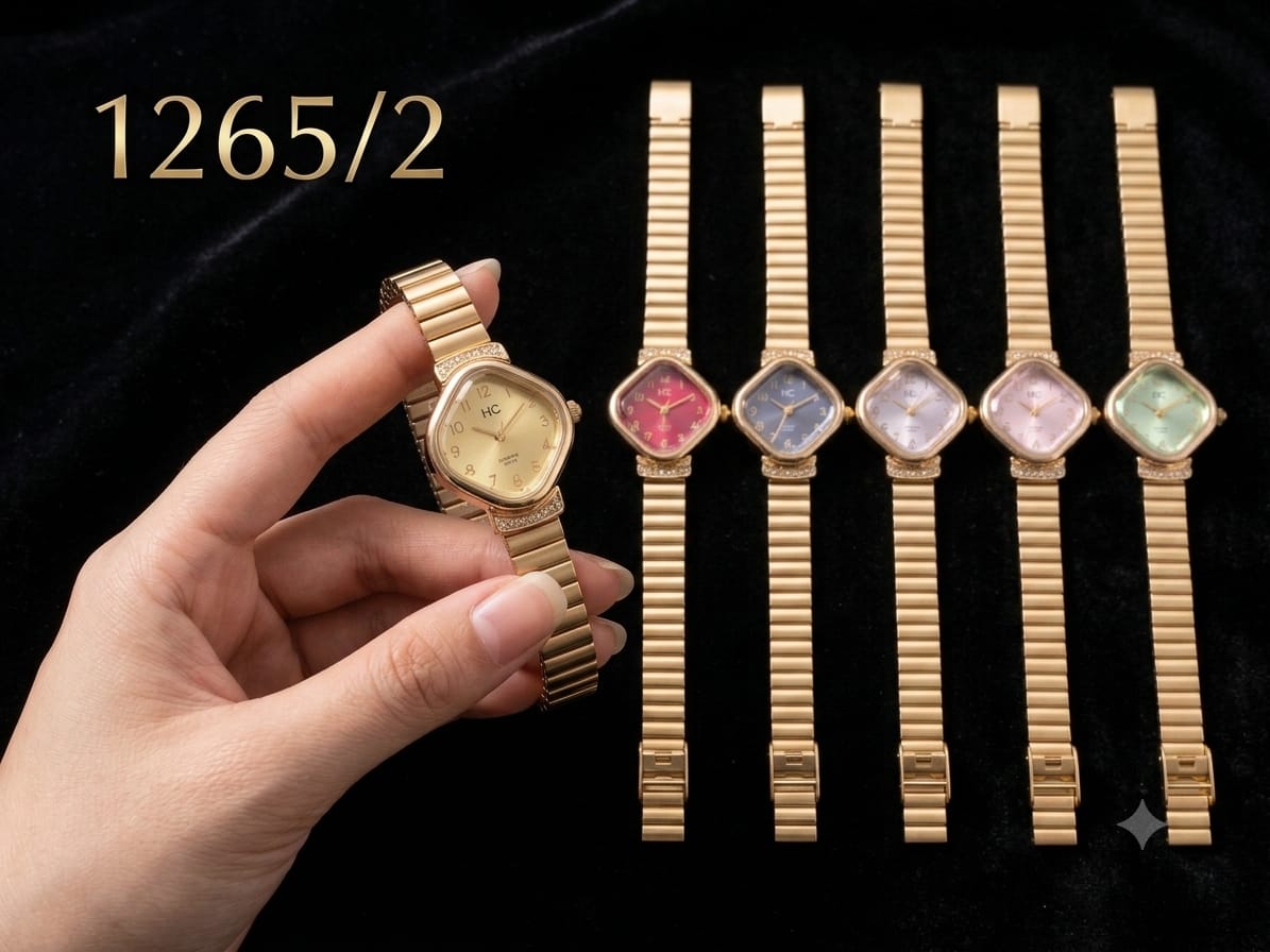 Anti-Tarnish Diamond Dial Gold Strap Watch