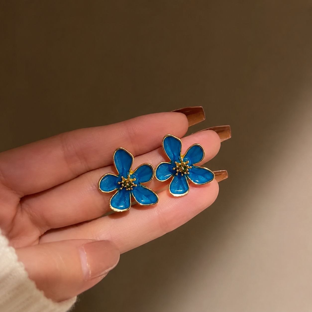 Korean Colored Flower Earring