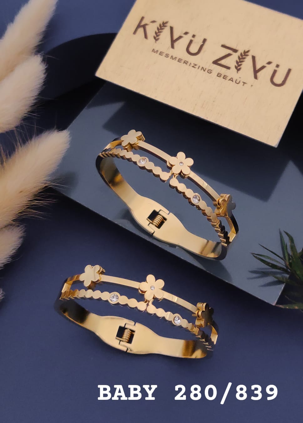 Anti tarnished double layer baby size kada