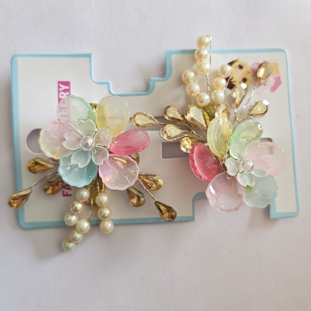 Premium Floral Pearl Hair Clip – Set of 2