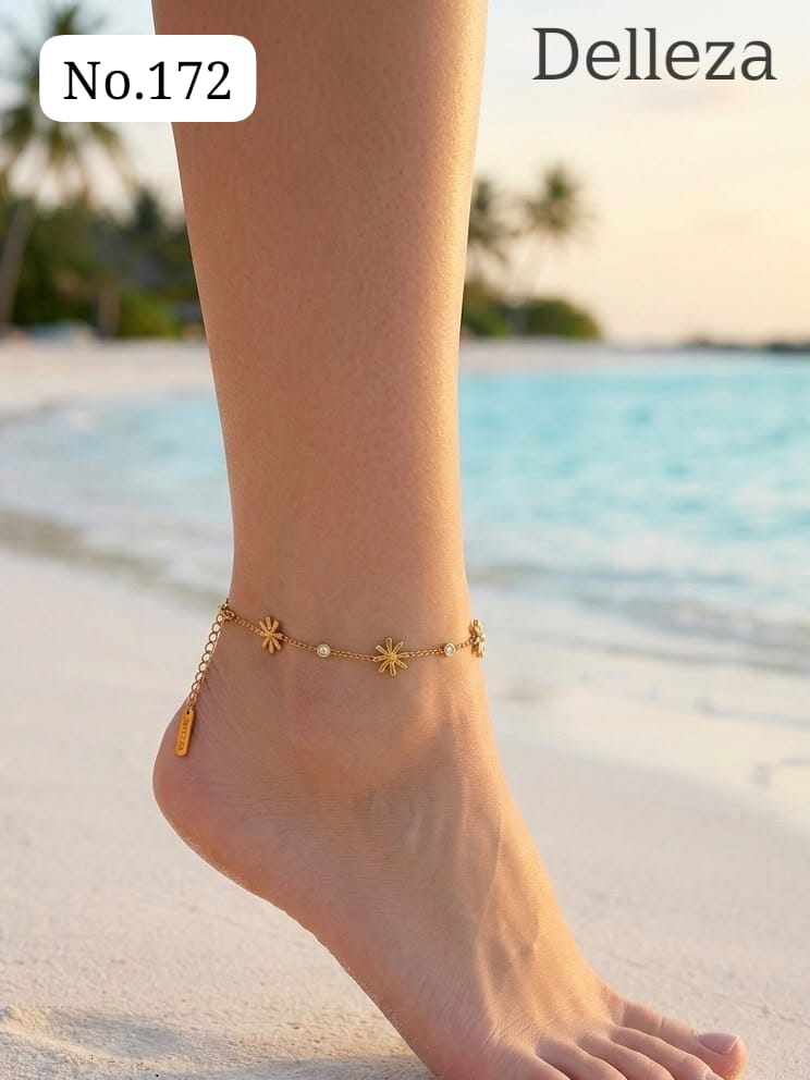 Anti tarnished anklet one side