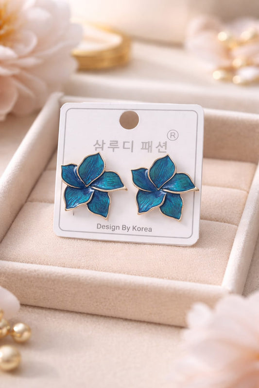 Korean Flower Stud Stylish Earrings for Women & Girls