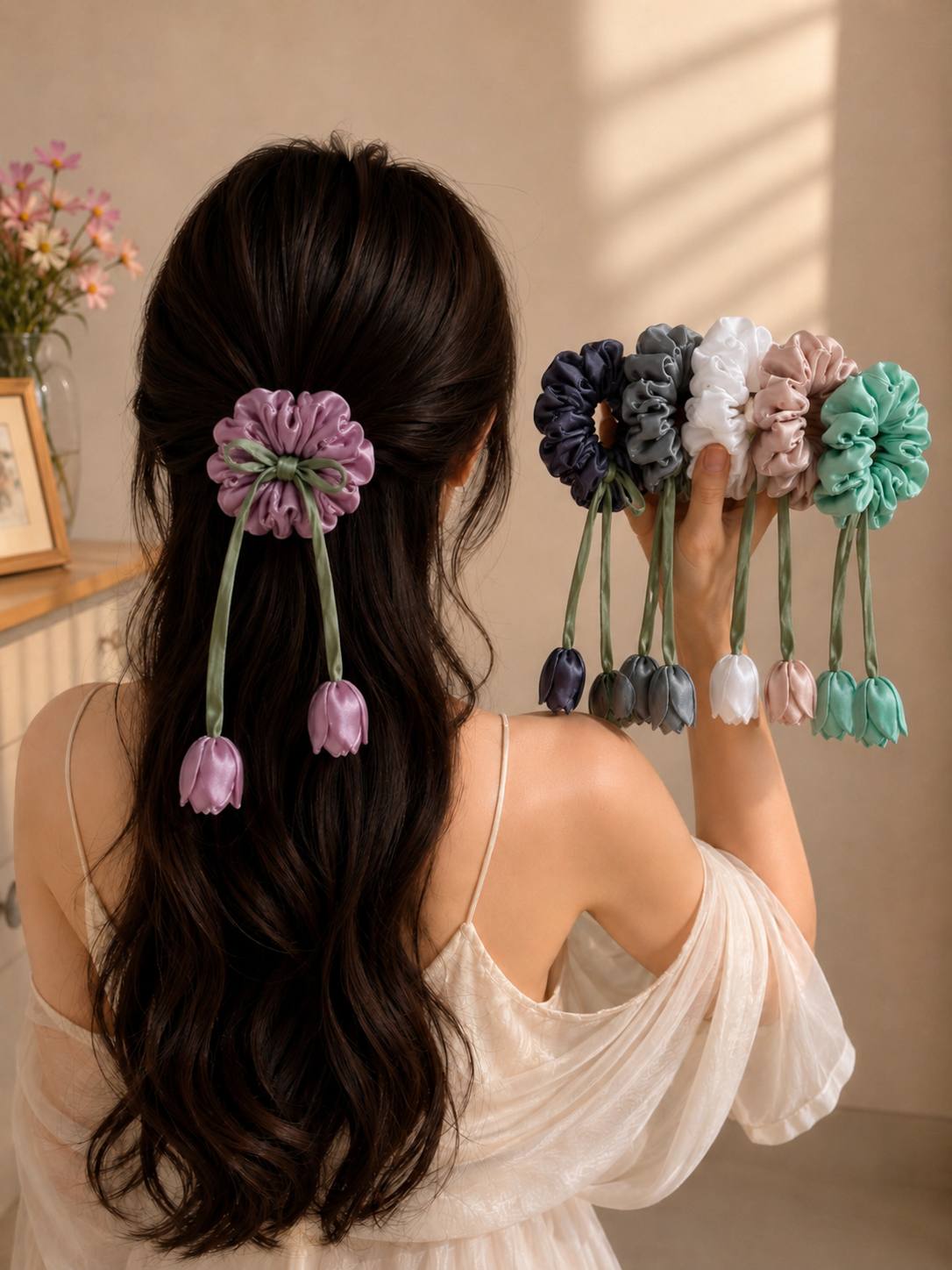 Tulip Hanging Scrunchies Set Of 6
