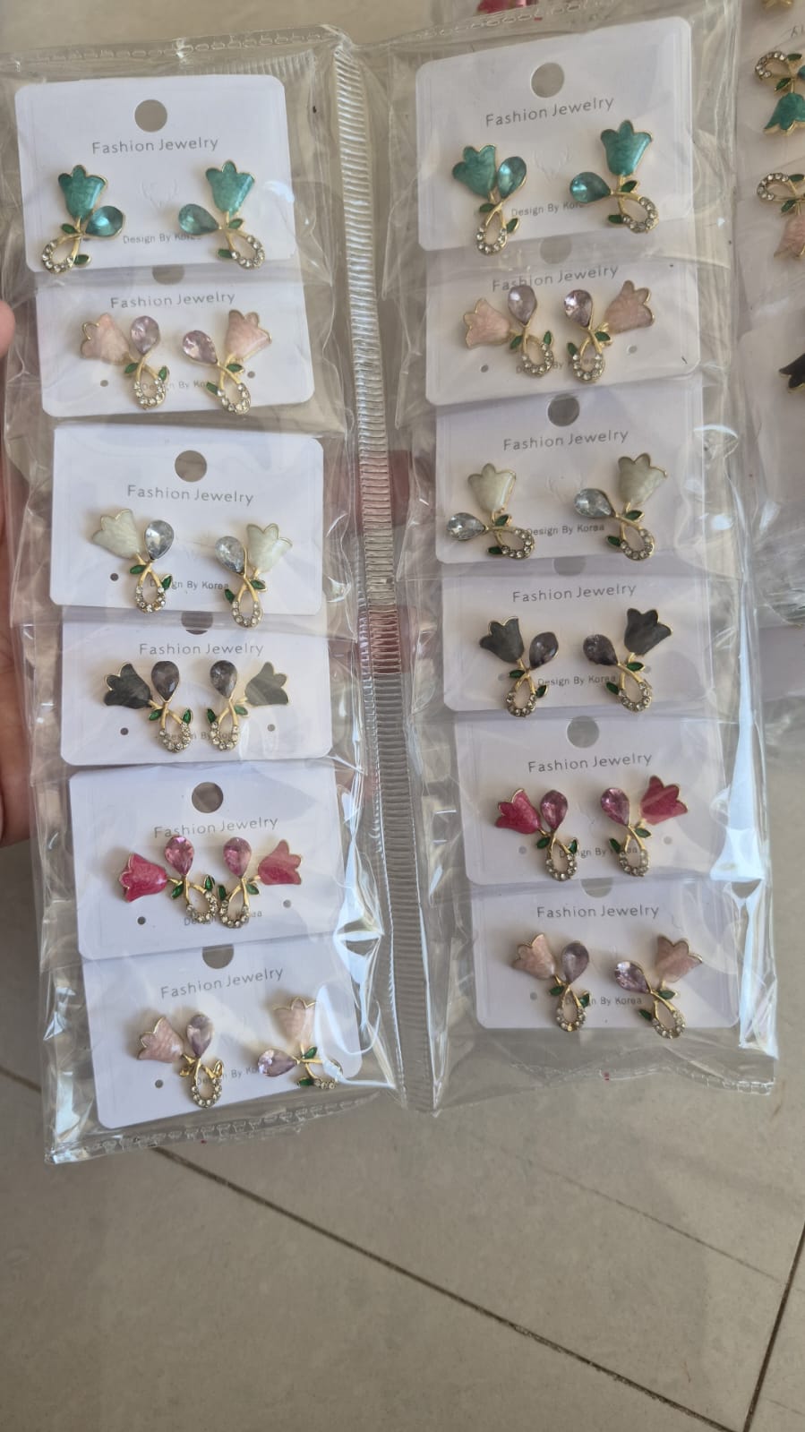 Korean Tulip flower and diamond design Earring