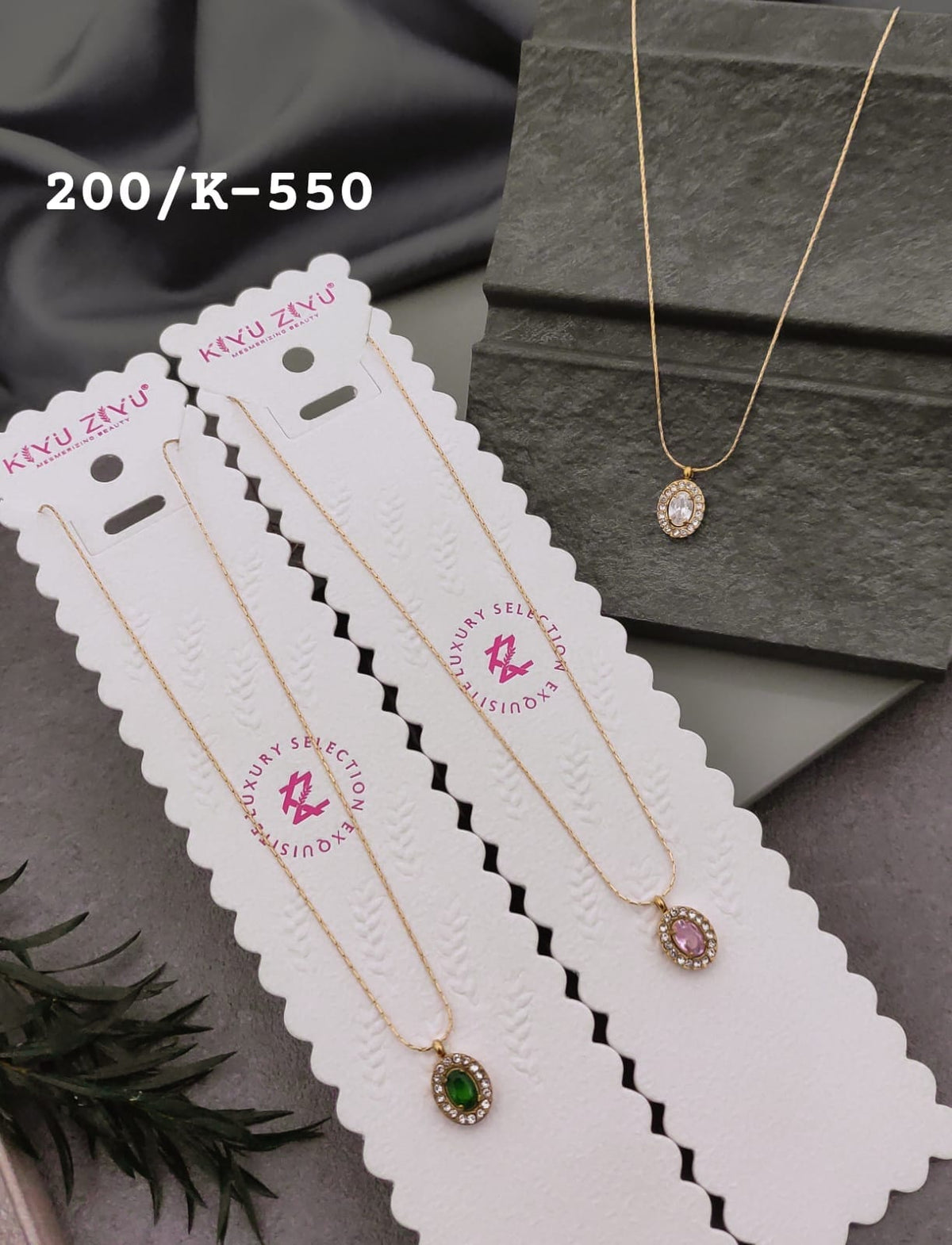 Premium Oval Crystal Pendant Necklace