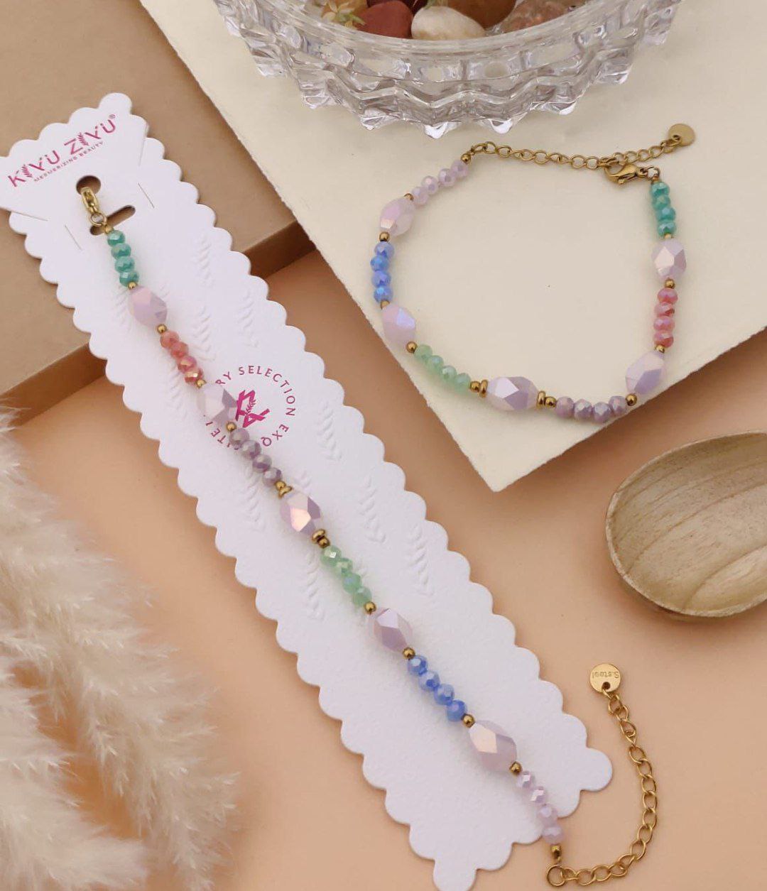 Pastel Multicolor Crystal Beads Bracelet