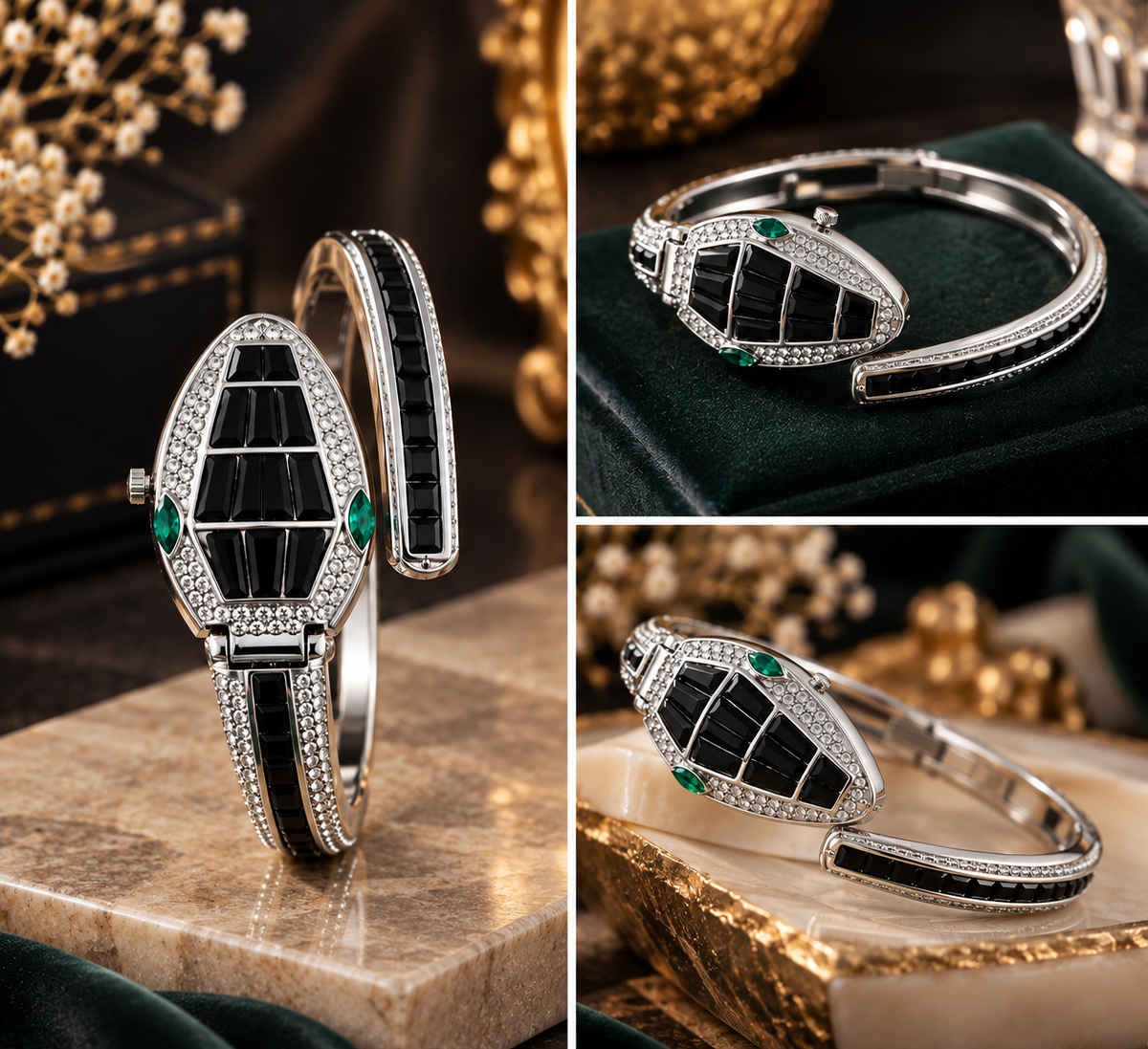 Crocodile Golden & Silver Watch