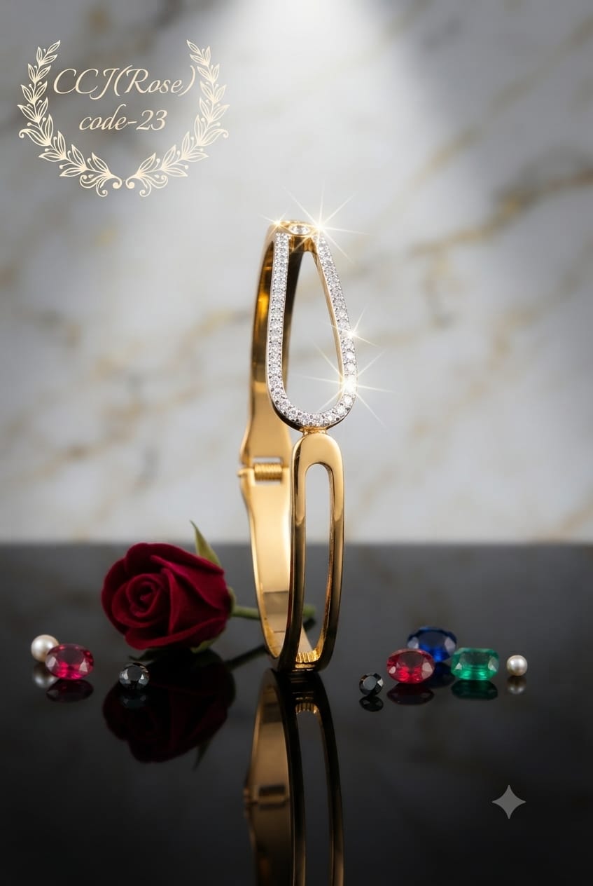 loop design with pave-set crystal anti tarnished regular size bracelet