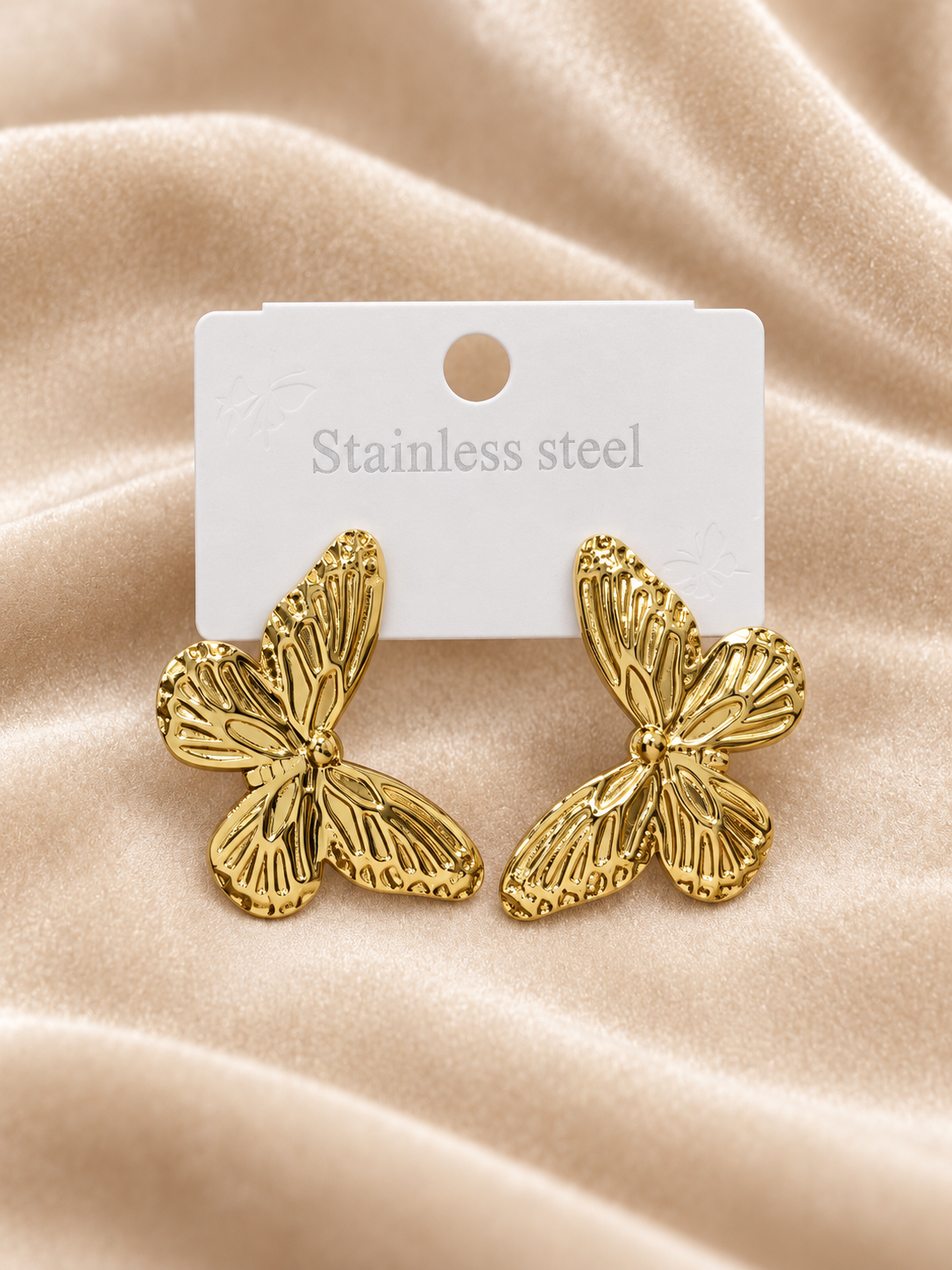 Golden Butterfly Stainless Steel Earrings