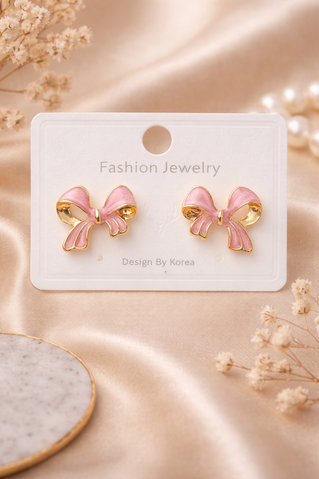 Cute Bow Stud Earrings – Multicolor Korean Style