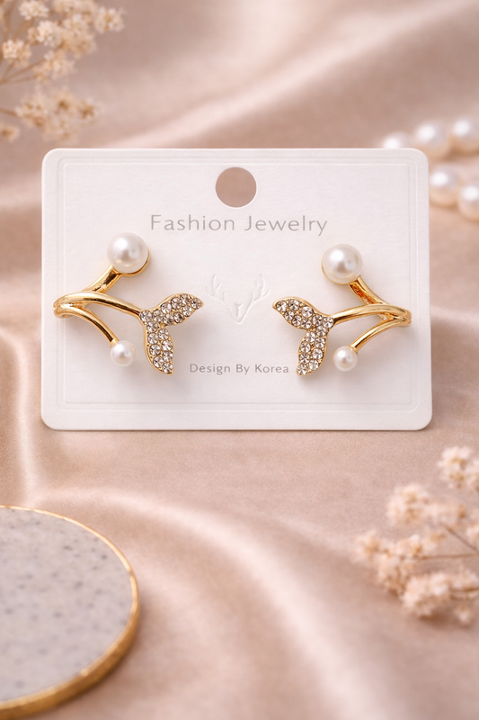 Butterfly Pearl Ear Cuff Earrings – Korean Style