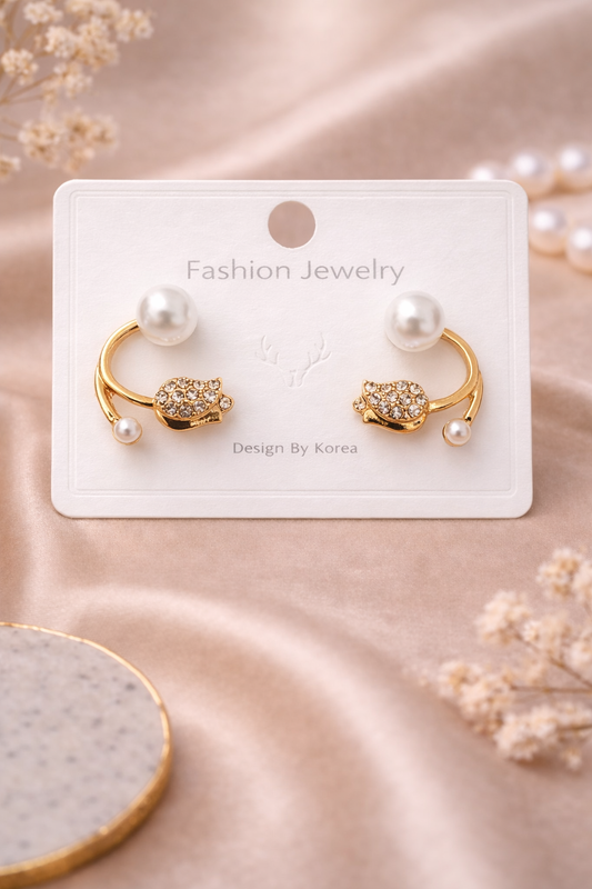 Tulip Pearl Earrings – Korean Style