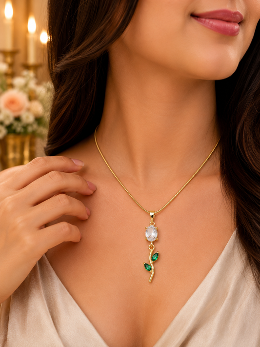Anti-Tarnish gold plated tulip necklace for women