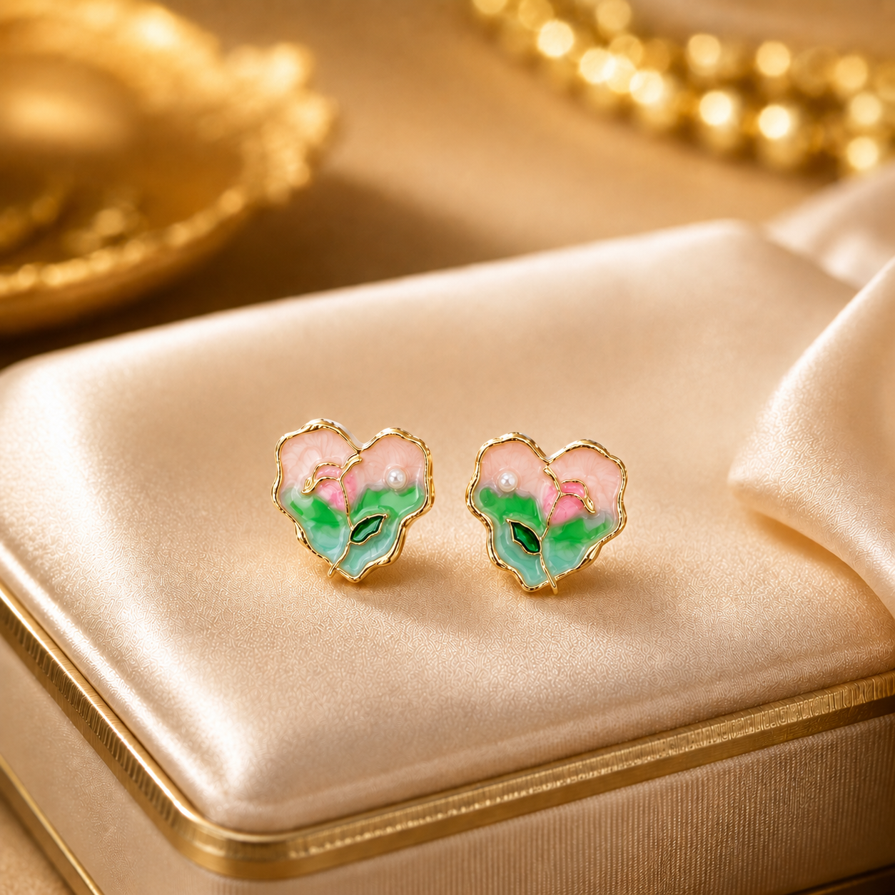 Korean Design Enamel multicolor Heart Earring