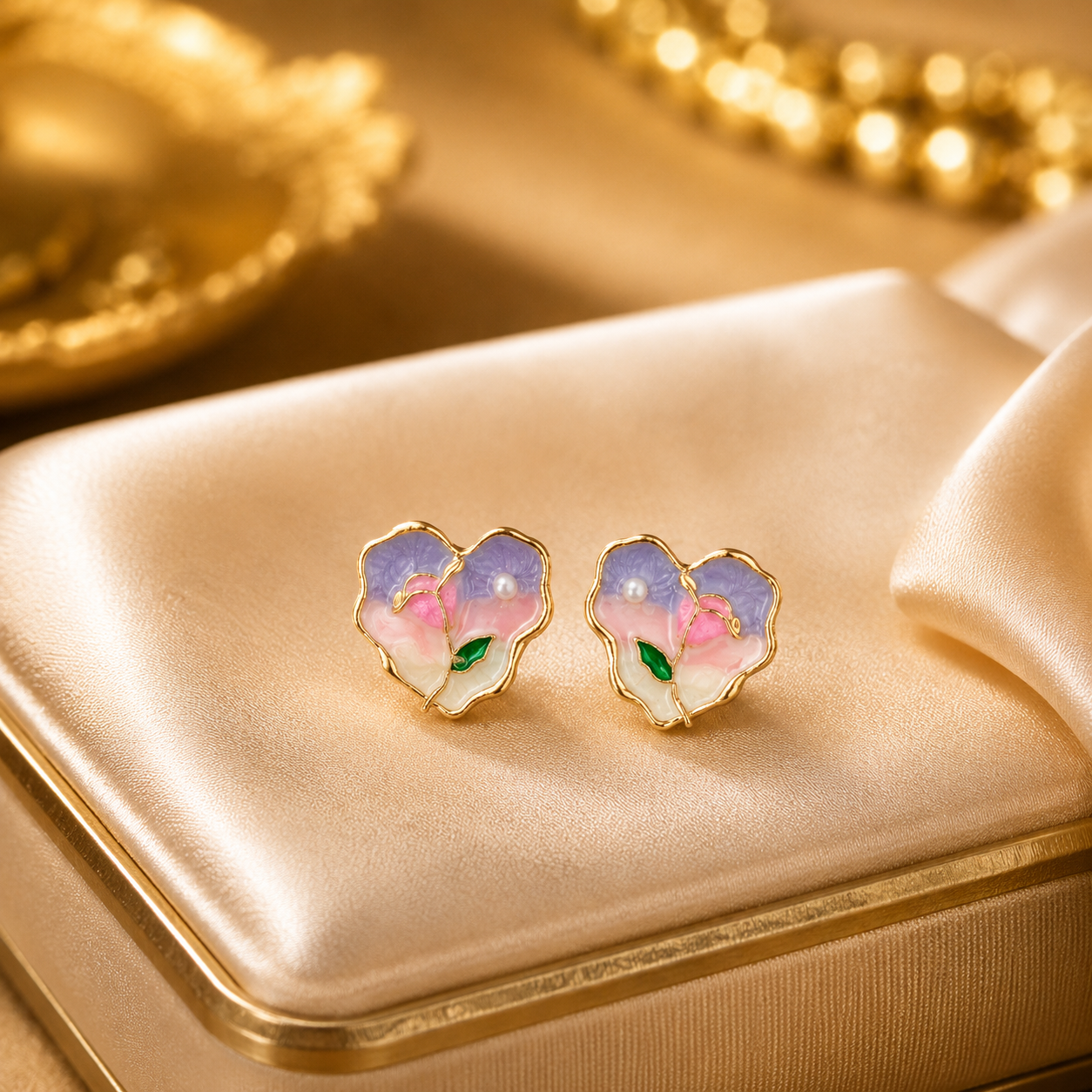Korean Design Enamel multicolor Heart Earring