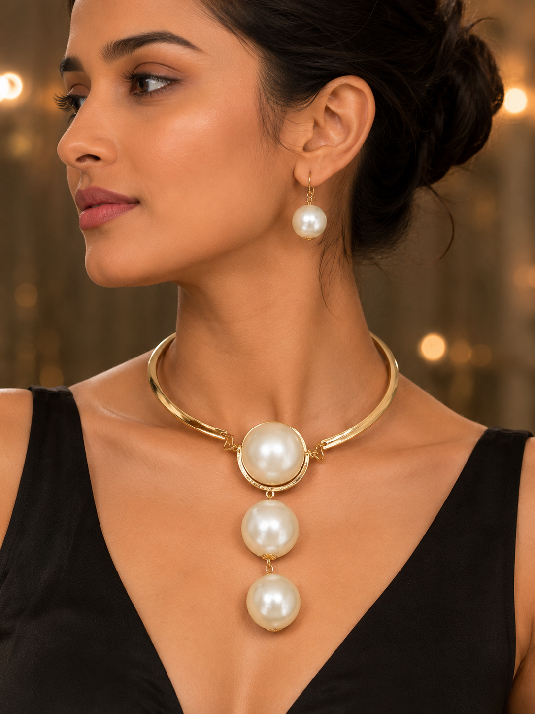 Shiney pearls choker Necklace✨
