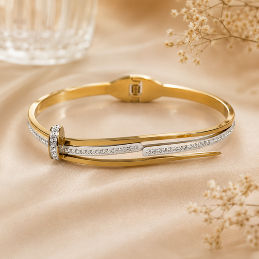 Anti-Tarnish Nail Design Crystal Bracelet