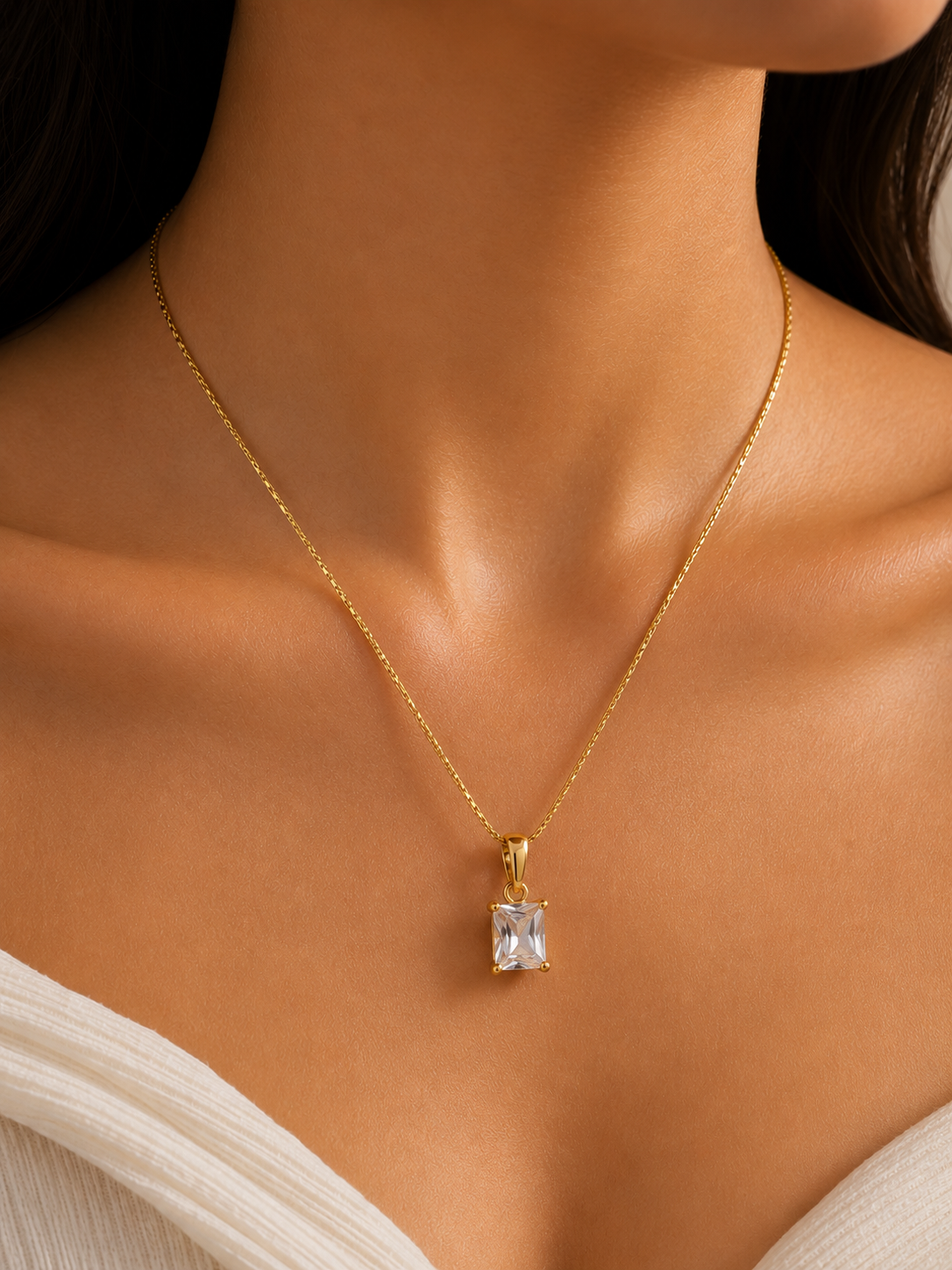Anti-Tarnish White Stone Necklace for women