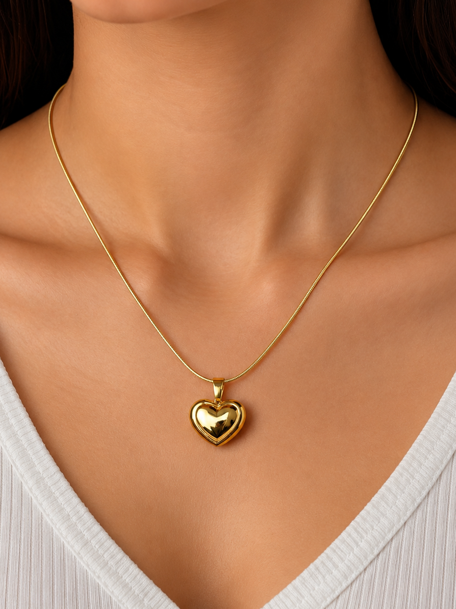 Anti-Tarnish Gold Plated Heart Pendent necklace for women