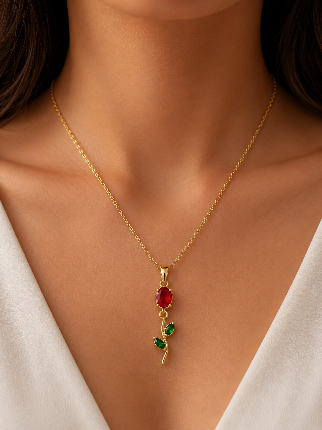 Anti-Tarnish gold plated tulip necklace for women