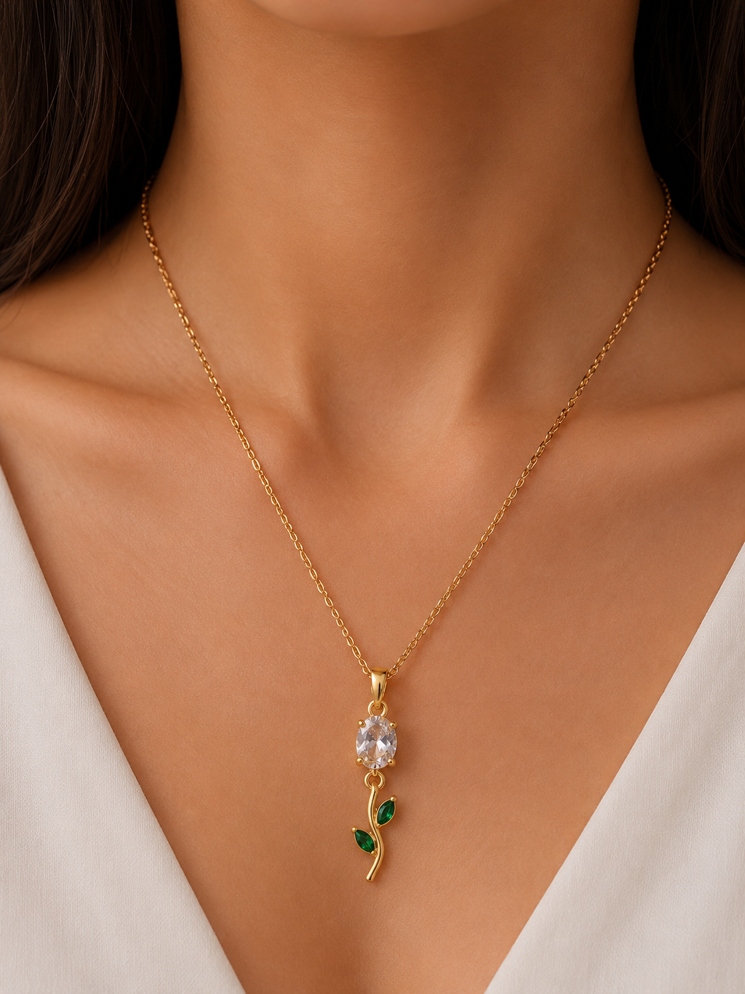 Anti-Tarnish gold plated tulip necklace for women