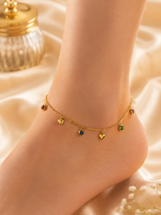 Anti-Tarnish gold plated  anklet for women 1 pcs