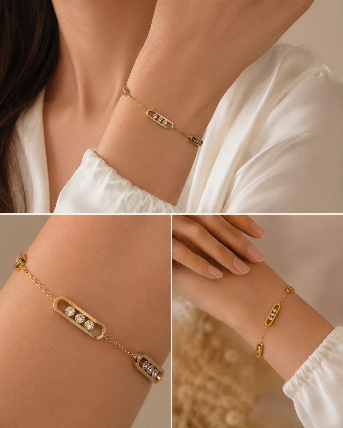 Kiyu Ziyu Crystal Link Chain Bracelet