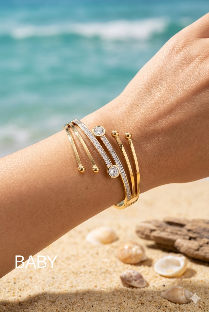Luxury Anti Tarnish Crystal Layered Bracelet Baby Size